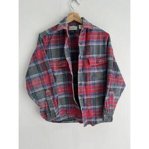 Vintage Womens LL Bean Plaid Flannel Button Up Shirt